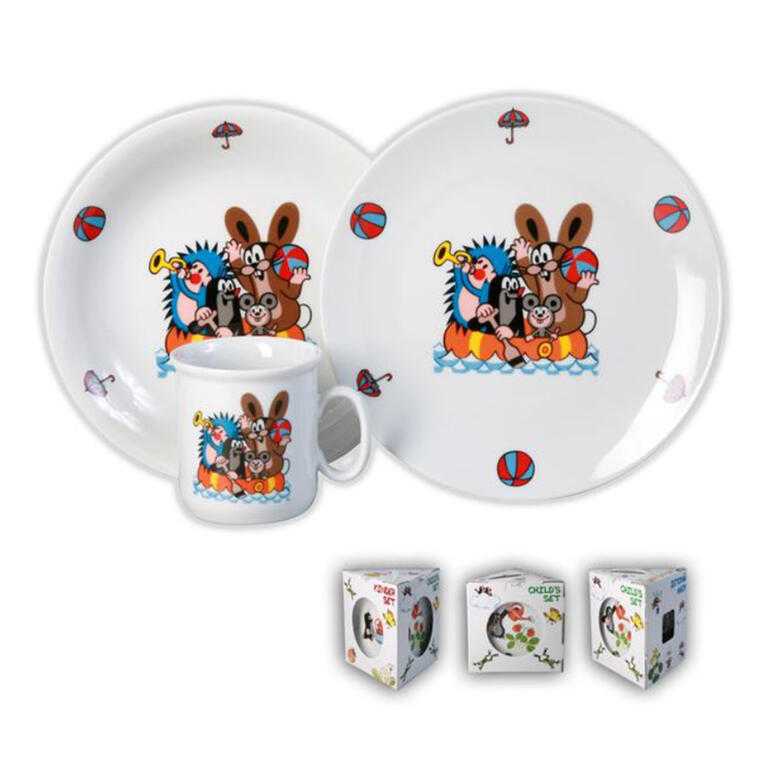 Dětská porcelánová jídelní sada KRTEK 3 ks
