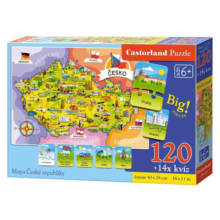 Puzzle MAPA České republiky 120 dílků