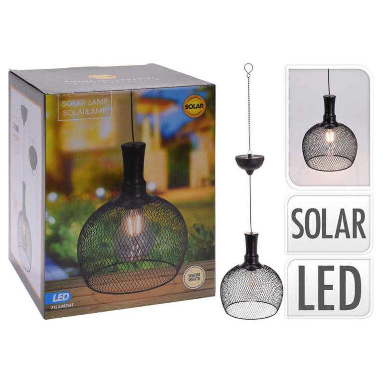 Závěsné solární svítidlo s LED žárovkou
