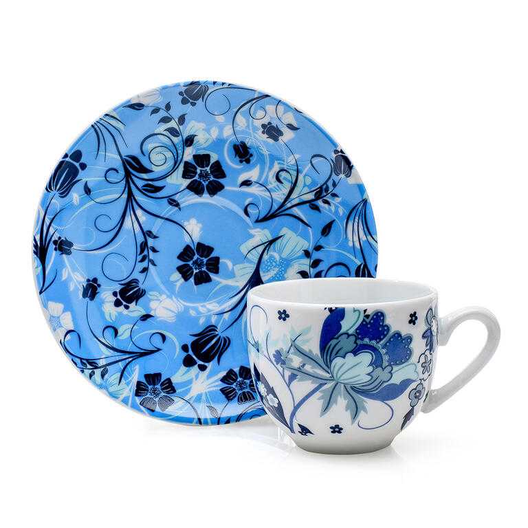 Sada porcelánových šálků s podšálky KYOTO 100 ml 6 ks