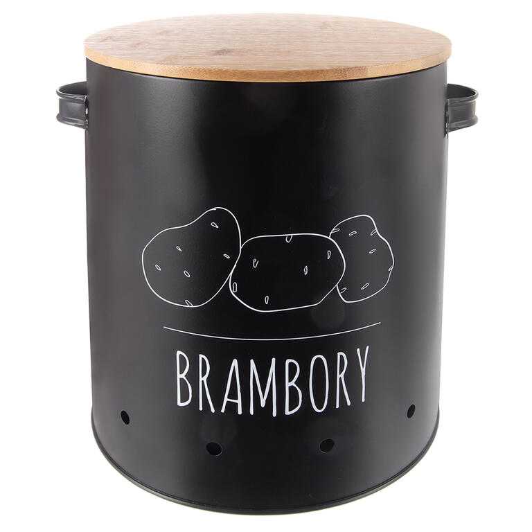 Kulatá plechová dóza BRAMBORY Black