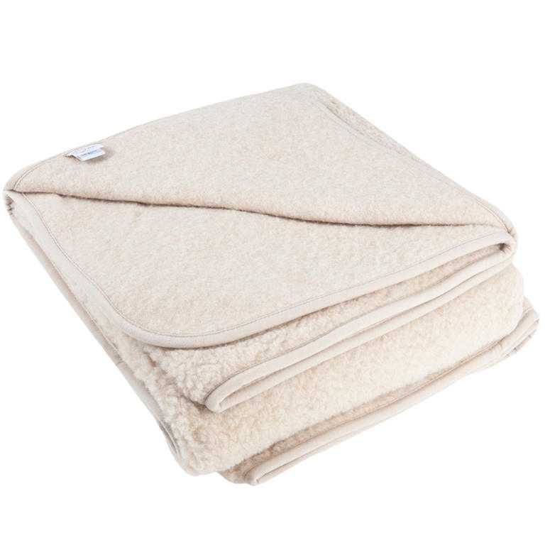 Kocyk naturalny z owczej wełny Merino
