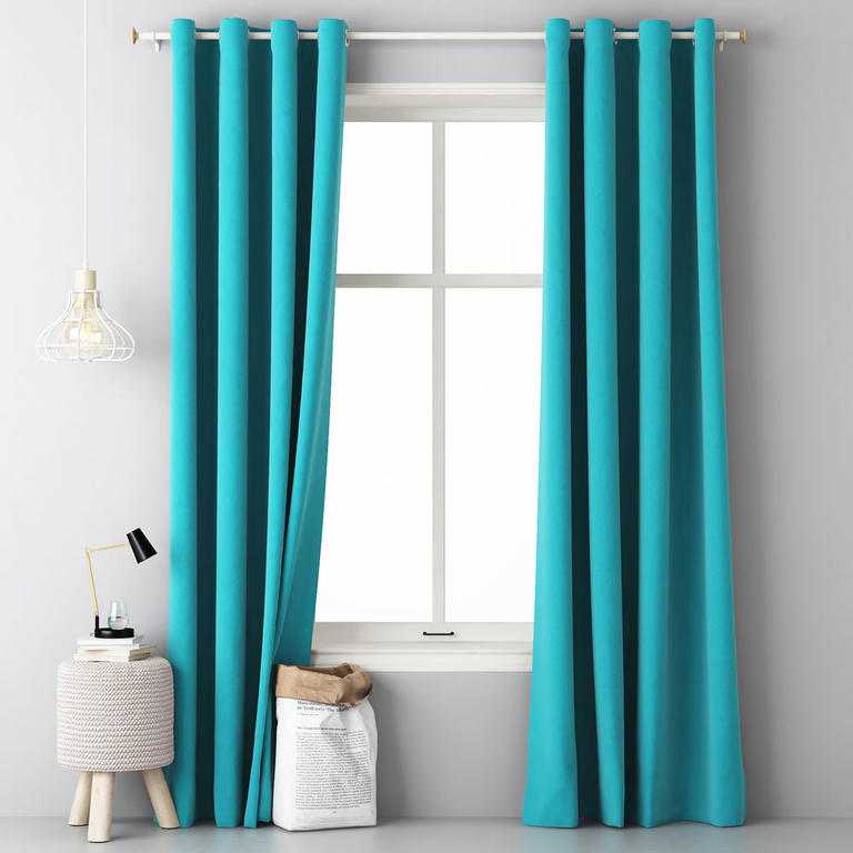 Dekoracyjna zasłona EASY turkusowa 140 x 250 cm zestaw 2 szt.