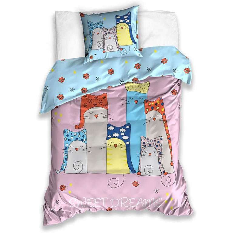 Dětské bavlněné ložní povlečení Kočky Sweet dreams