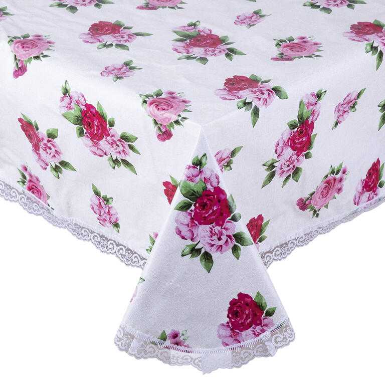 Omyvatelný PVC ubrus RŮŽE s krajkou 140 x 180 cm