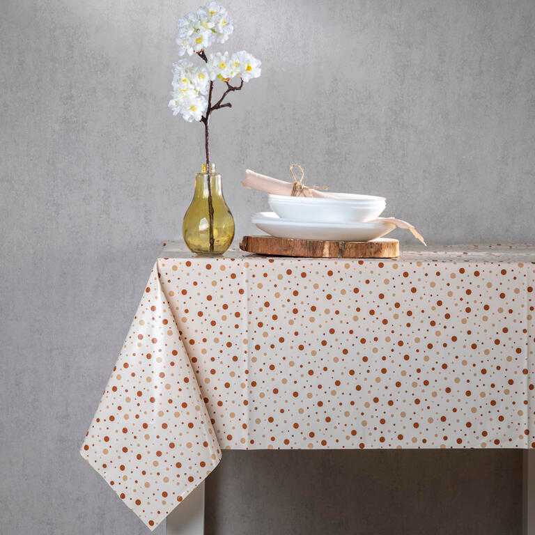 Faţă de masă lavabilă din PVC PUNCTE 130 x 180 cm, oranj