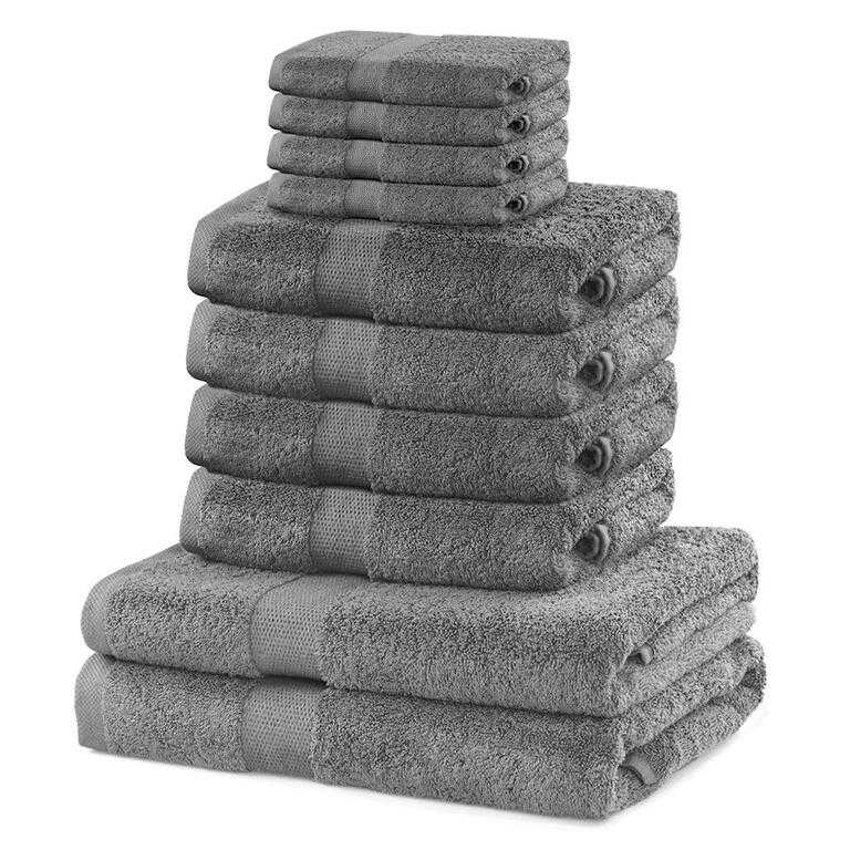 Set de prosoape din frotir MARINA argintiu, 10 buc