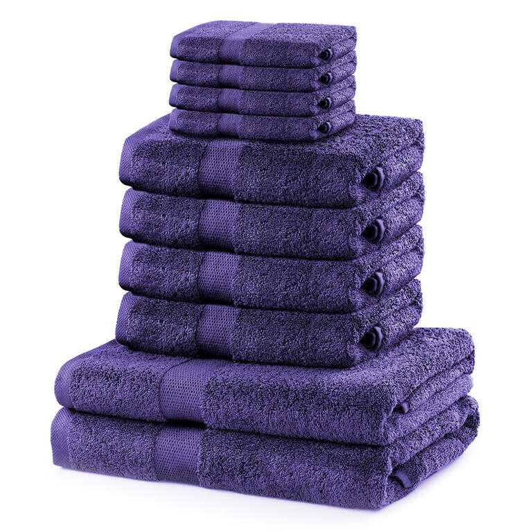 Sada froté ručníků a osušek MARINA purpurová 10 ks