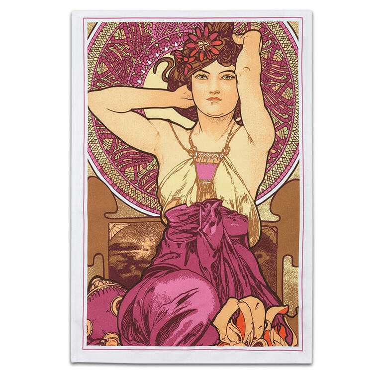 Designová utěrka ALFONS MUCHA AMETYST v dárkovém balení
