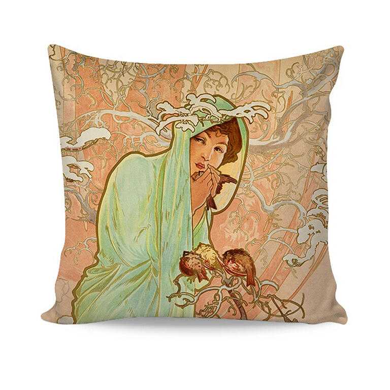 Povlak na polštářek Alfons Mucha WINTER 40 x 40 cm