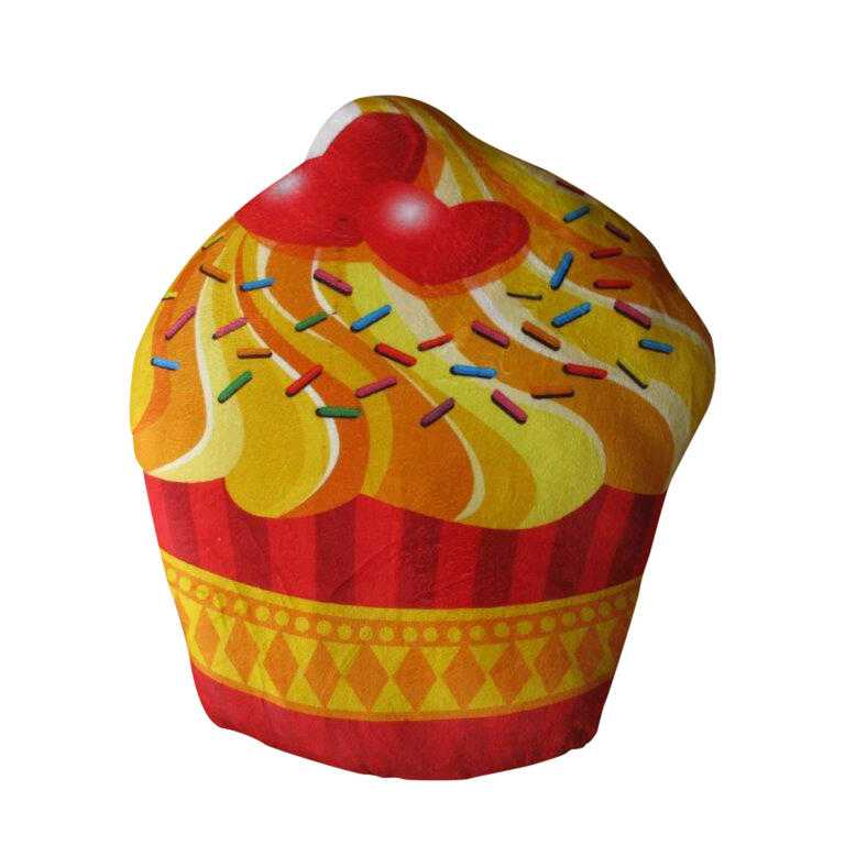 Dekorační polštářek CUPCAKE žluto-červený