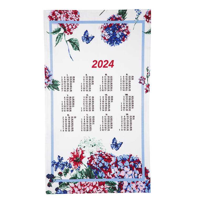 Calendar textil HORTENSIE, 2024