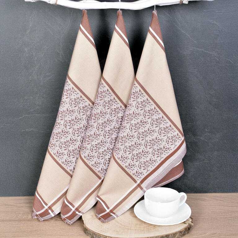 Prosoape de bucătărie din bumbac egiptean DORO BEIGE 50 x 70 cm 3 buc