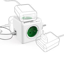 Rozgałęźnik PowerCube Original USB zielony - galeria #1
