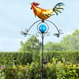 Decoraţiune de grădină - cocoş pe baterie solară - galerie #1