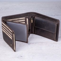 Pánská kožená peněženka KAPR tmavě hnědá - galerie #1