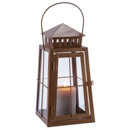 Plechový lampáš hnedá 29 cm - galéria #1