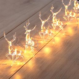 Světelný řetěz s 10 LED soby 1,65 m - galerie #1