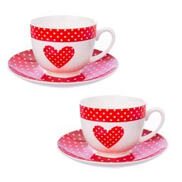 Porcelánová šálka s tanierikom BODKA 280 ml 2 ks - galéria #1