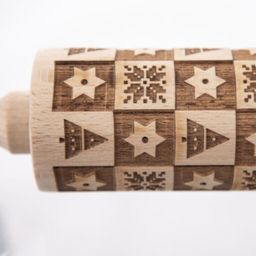 Dřevěný váleček se vzorkem VÁNOCE - galerie #1