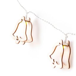 Světelný řetěz s dřevenými zvonečky, 10 LED - galerie #2