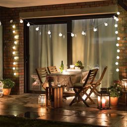 Svetelná reťaz s okrúhlymi žiarovkami s reliéfom, 10x5 LED - galéria #1