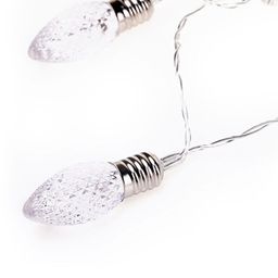 Světelný řetěz s podlouhlými žárovkami s reliéfem, 10 LED - galerie #3