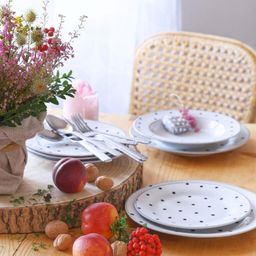Porcelánová jídelní souprava BLACK DOTS 18 ks - galerie #2