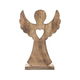 Drevený anjel MANGO SRDCE, 36,5 cm - galéria #2