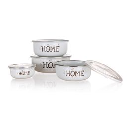 Set castroane emailate cu capac HOME, 8 piese - galerie #1