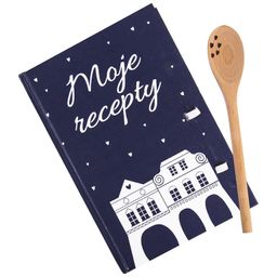 Knižka na recepty s vareškou DOMKY modrá - galéria #2