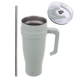 Nerezový termohrnek s brčkem TERMO 1,2 l, zelený - galerie #1