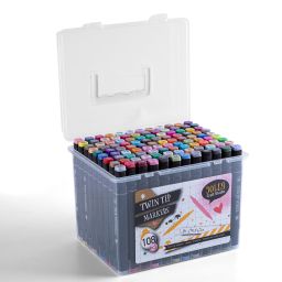Popisovače oboustranné v plastovém boxu 108 ks - galerie #3