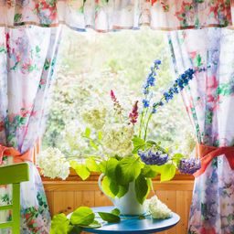 Draperii din bumbac Monet 5 piese roz - galerie #1