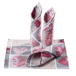 Prostírky patchwork Srdce červené 4 ks - galerie #1