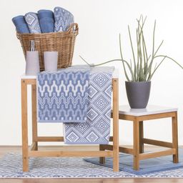 Froté osuška MARRAKECH Chevron modrá 75 x 150 cm - galerie #1