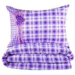 Souprava letní přikrývky 140 x 200 cm a polštáře 40 x 60 cm VALÉRIE fialová - galerie #1