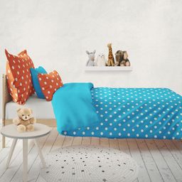 Lenjerie de pat din bumbac Spot Turcoaz - galerie #1