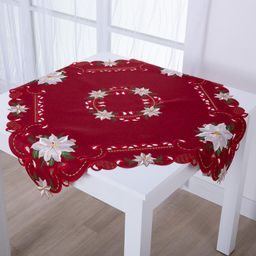 Świąteczny czerwony obrus nakładka POISONETTA 85 x 85 cm - galeria #1