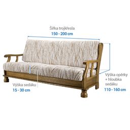 trojkřeslo s dřevěnými rukojeťmi (š. 150 - 200 cm) - galerie #3