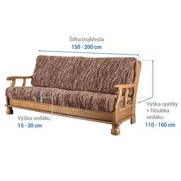 trojkřeslo s dřevěnými rukojeťmi (š. 150 - 200 cm) - galerie #3