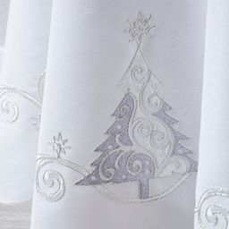Vánoční kulatý ubrus Bílý stromeček  pr. 150 cm - galerie #2