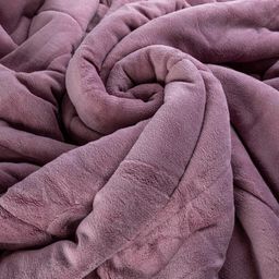 Prošívaná beránková  souprava SYDNEY ostružinová 2 ks - galerie #5