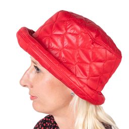 Prošívaný dámský nepromokavý klobouk červený - galerie #1