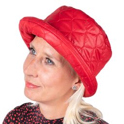 Prošívaný dámský nepromokavý klobouk červený - galerie #2