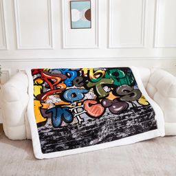 Beránková deka GRAFITTI 150 x 200 cm - galerie #1