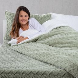 Set matlasat cu blăniţă INVERNO verde - galerie #2