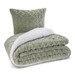 Set matlasat cu blăniţă INVERNO verde - galerie #1