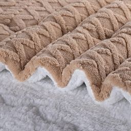 Prošívaná beránková souprava INVERNO béžová 2 ks - galerie #3