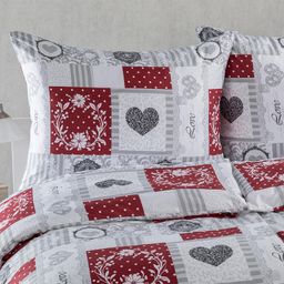 Ložní povlečení z mikrovlákna PATCHWORK SRDCE - galerie #1